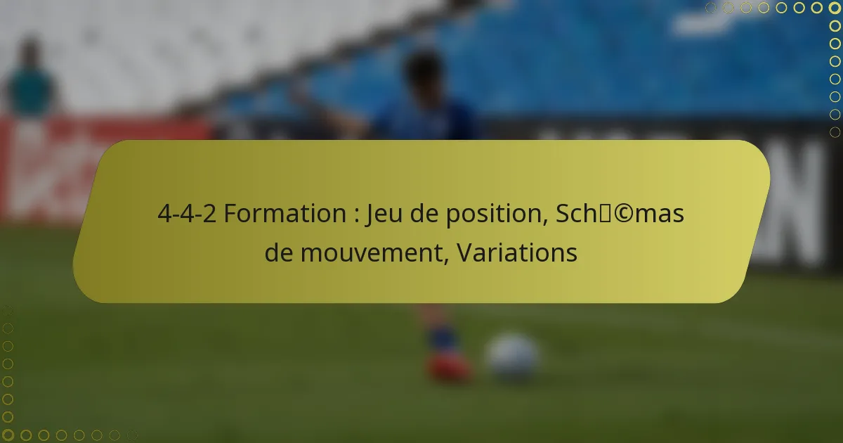 4-4-2 Formation : Jeu de position, Schémas de mouvement, Variations